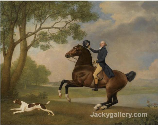 Baron De Robeck Riding A Bay Hunter by George Stubbs paintings reproduction